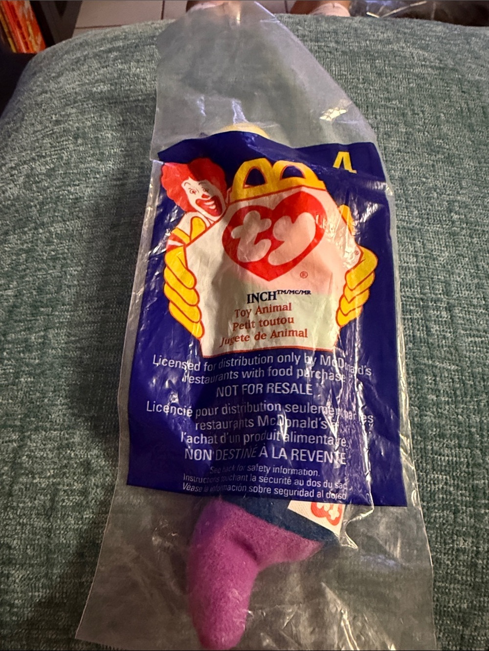 McDonald's Ty Teenie Beanie Babies "Inch" the Worm 1998 Happy Meal Toy